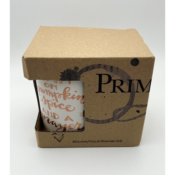 Primitives by Kathy 2pc 10oz Mug Set Pumpkin Spice & A Prayer NIB - Picture 3 of 5